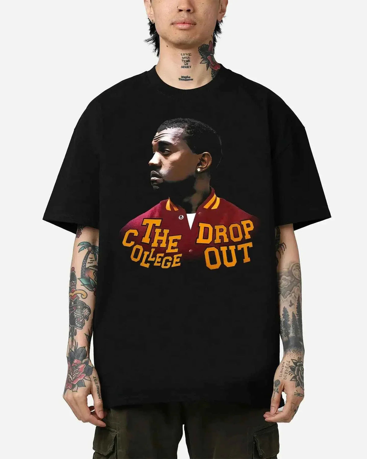 College Dropout Kanye West Graphic Boxy Vintage Graphic Oversized Shirt Streetwear Y2K