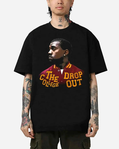 College Dropout Kanye West Graphic Boxy Vintage Graphic Oversized Shirt Streetwear Y2K