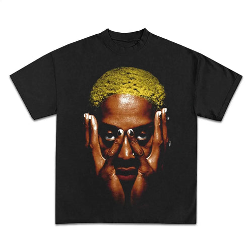 Dennis Rodman Yellow Jumbo Graphic Boxy Shirt Vintage Oversized Unisex Tees Streetwear Y2K