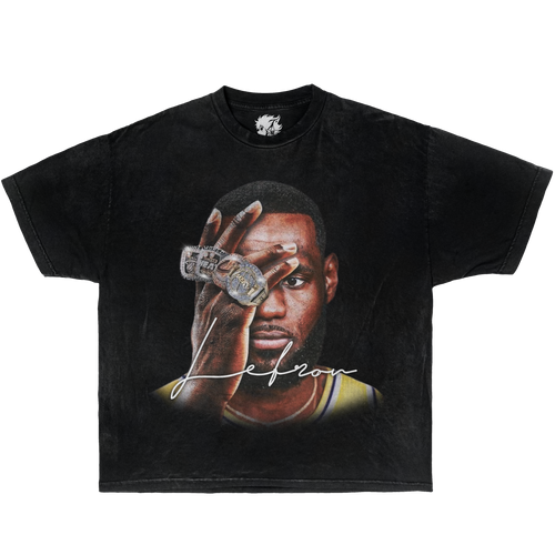 Lebron James Championship Rings Boxy Shirt Streetwear Graphic Vintage Unisex Basketball Tee Y2K