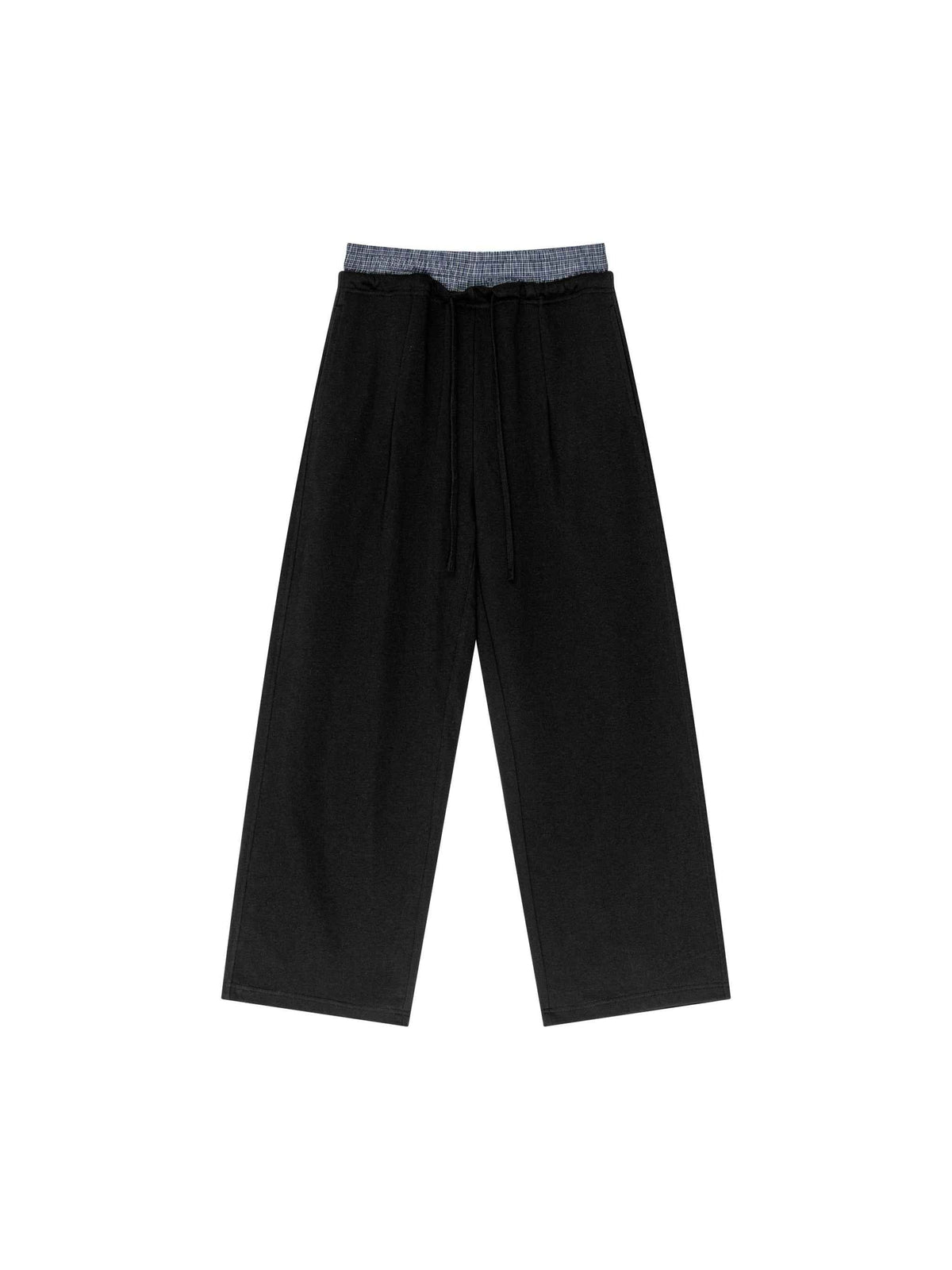 Blue Boxer Plaid Double Waist Sweatpants Streetwear Fashion Y2K Pants