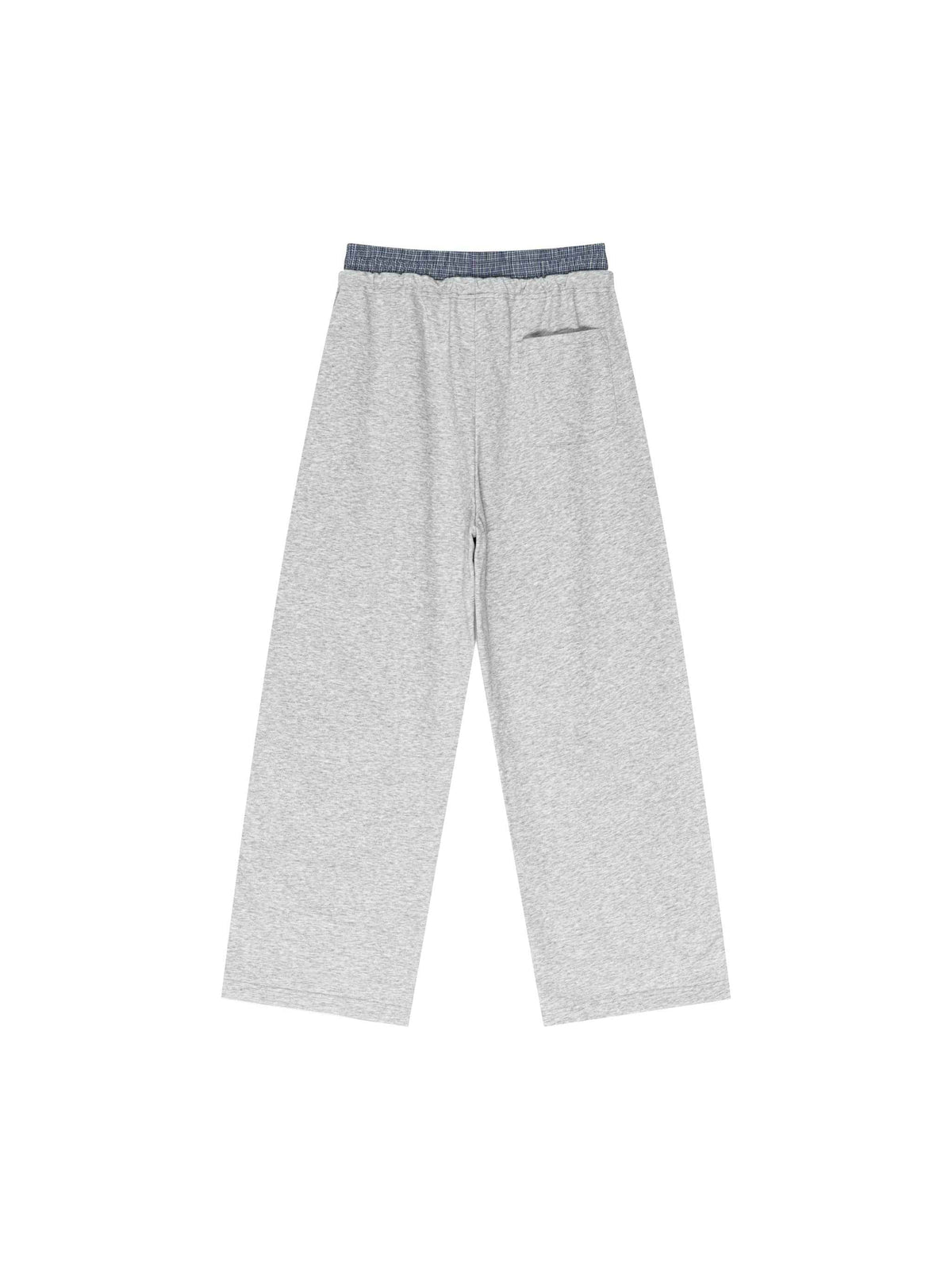 Blue Boxer Plaid Double Waist Sweatpants Streetwear Fashion Y2K Pants