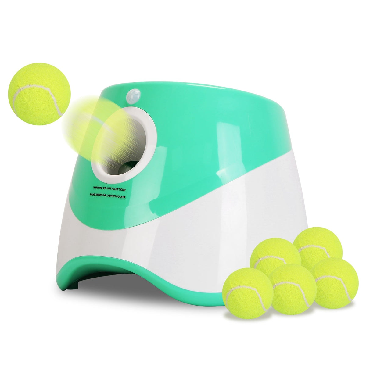 1Pc Automatic Dog Ball Launcher With 6 Tennis Balls