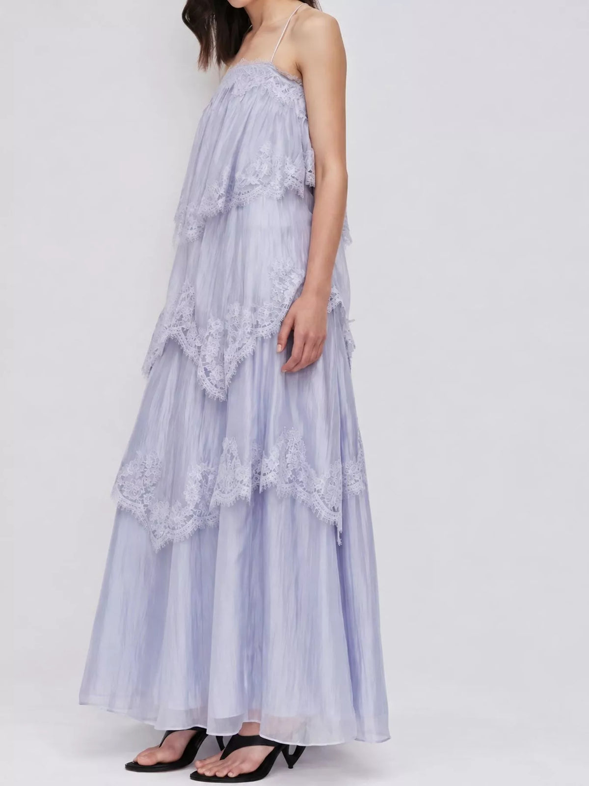 Layered Lace Tulle Maxi Dress