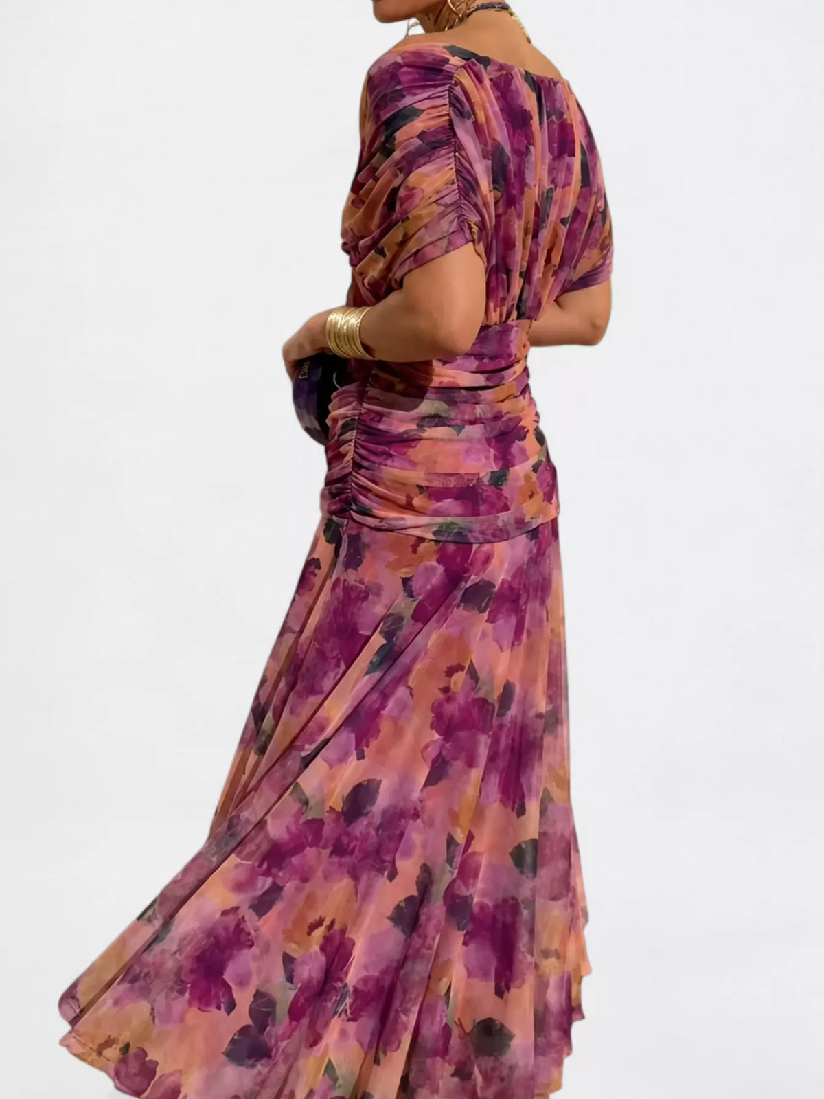 Full Size Off-Shoulder Ruched Maxi Dress