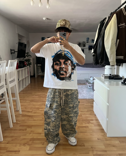 Kendrick Lamer Capital Rap Boxy Shirt Vintage Basketball Streetwear Y2K Oversized