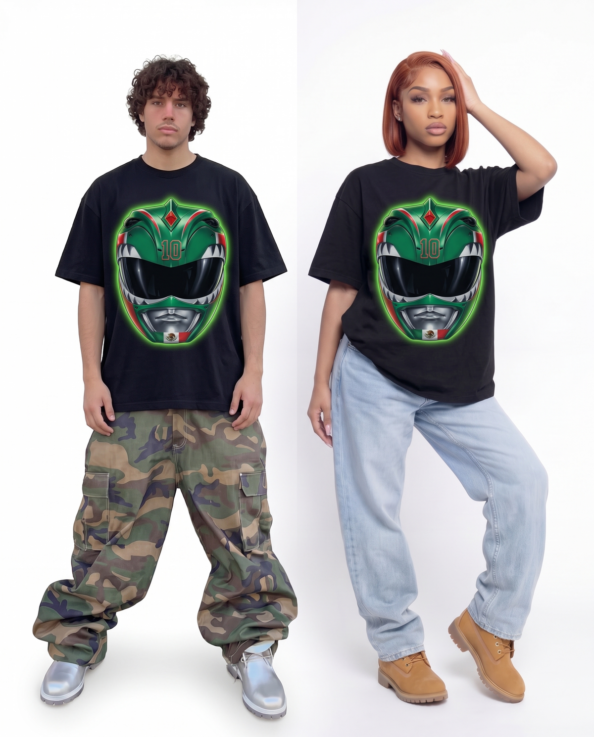 Mexico Green Ranger #10 Soccer World Cup Boxy Oversized Tee Shirt