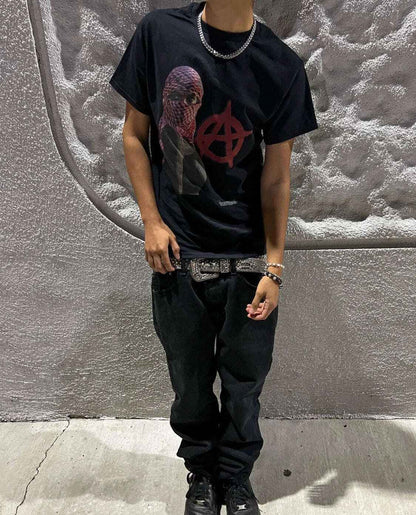 Neniom Desert Fighter Vintage Oversized Boxy Shirt Graphic Tee Streetwear Y2K