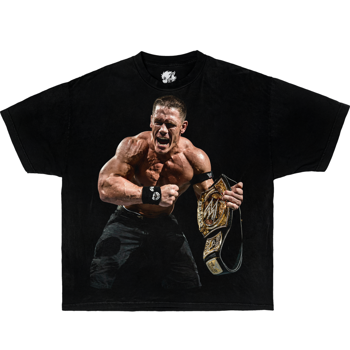 John Cena Champion Boxy Shirt Vintage Bootleg Wrestle Tee Streetwear Y2K Oversized Graphic